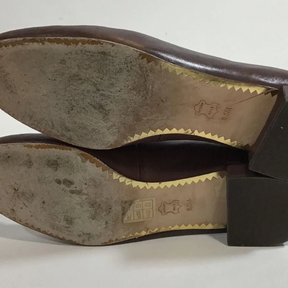 Women’s Tory Burch Chelsea 25mm Brown Leather Ballet Flats Size 6.5M